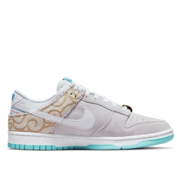 Nike Dunk Low SE 'Barber Shop - Grey' M 8.5 2022 release DH7614-500 - Picture 3 of 6